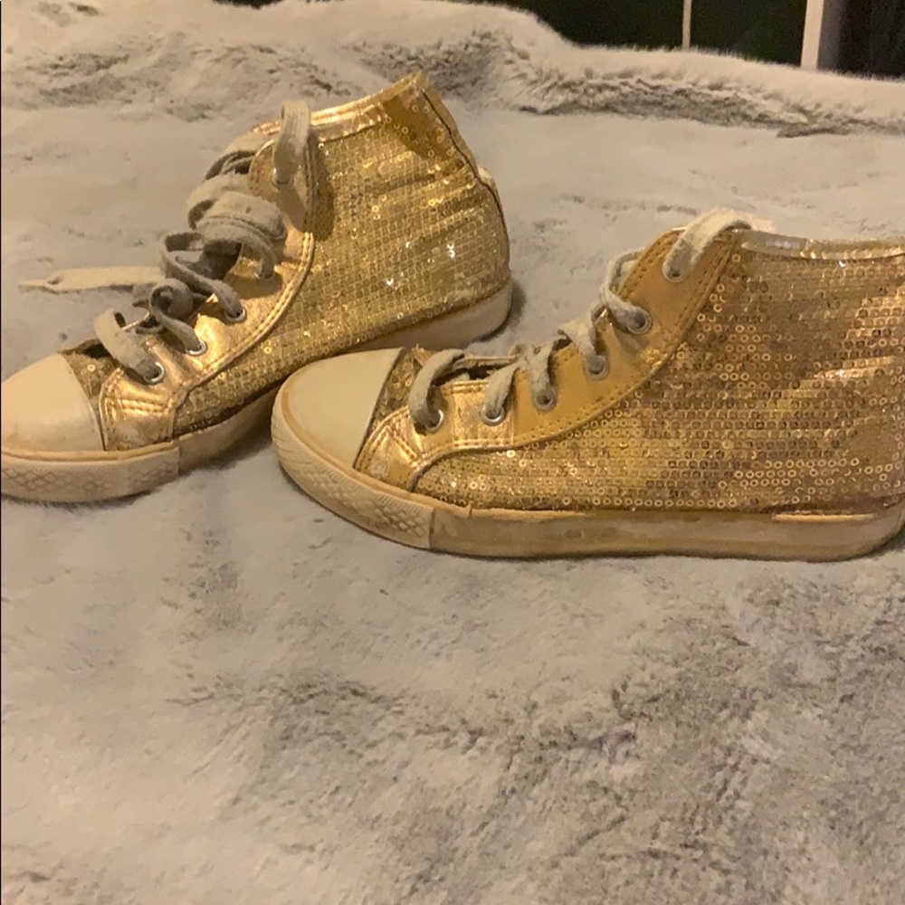 gold sparkle high tops